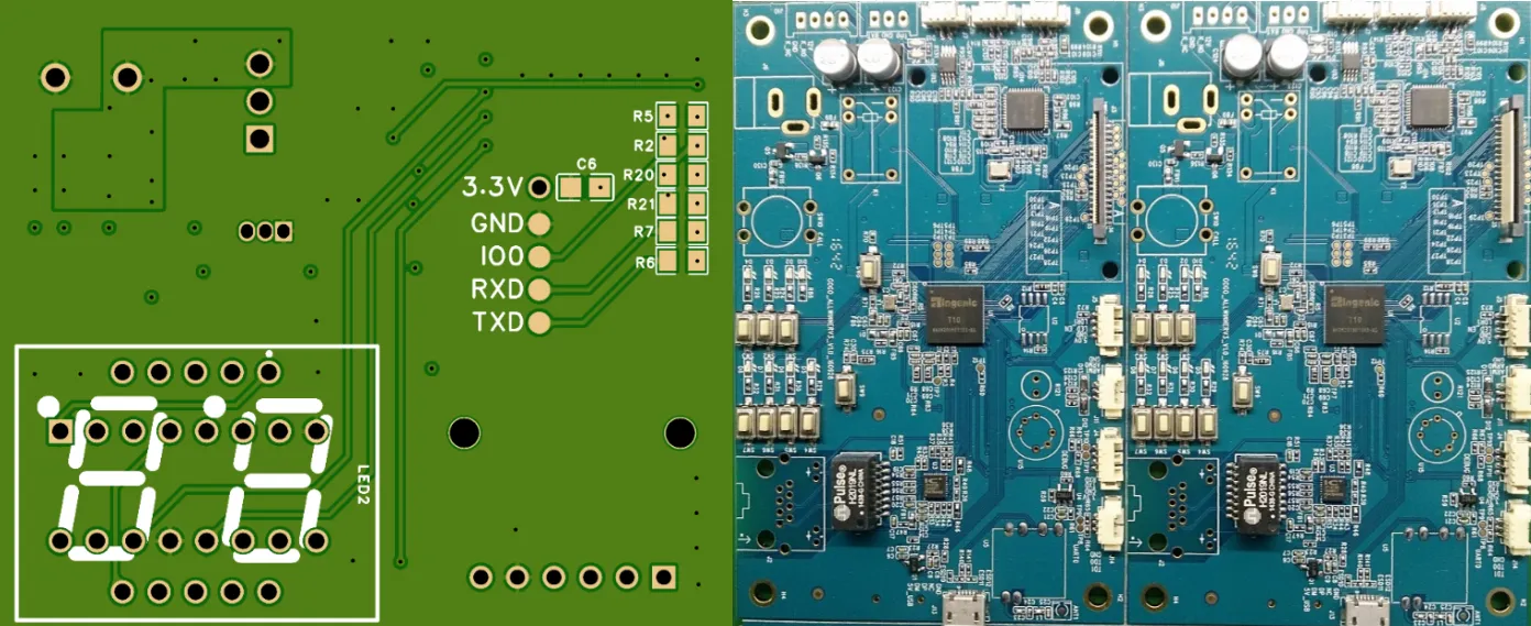 Comparison of cluttered vs. optimized PCB silkscreen design