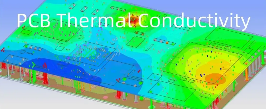 Thermal simulation of PCB design with buried vias.
