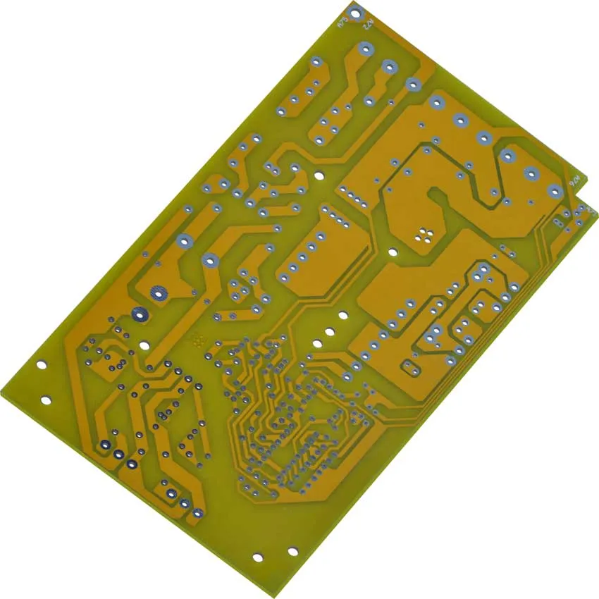 Diagram of a single-layer PCB showing copper traces and components.
