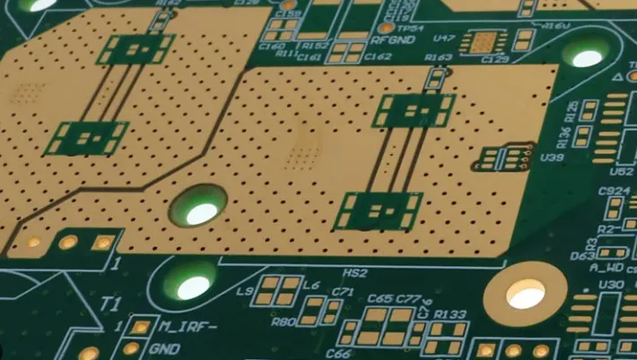 Thermal via array in 10-layer PCB for heat dissipation