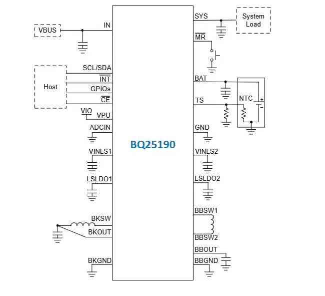 bq25190 simplified schematic