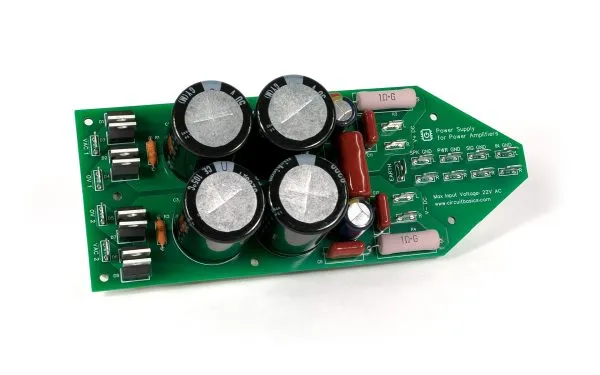 Completed amplifier circuit on PCB for signal boosting applications