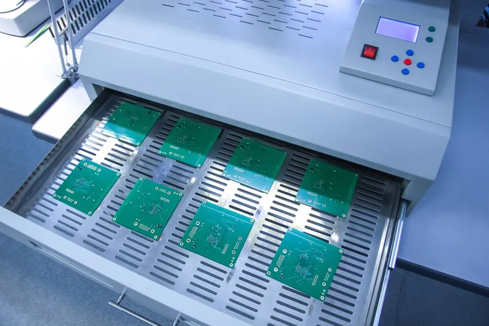 Reflow soldering double-sided PCB in manufacturing