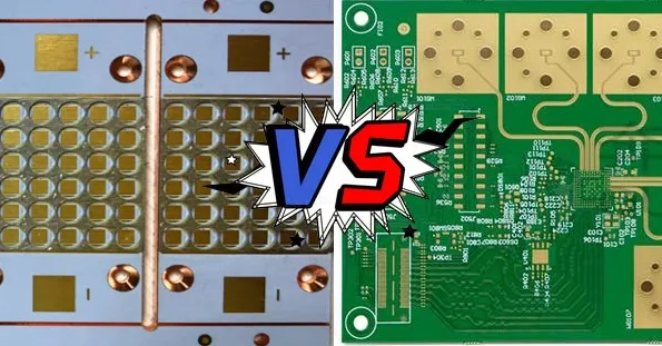 Comparison of IMS PCB and FR-4 PCB for high-power applications.