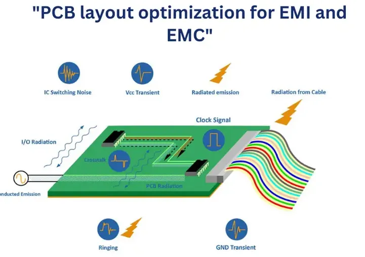 Comparison of PCB shapes for EMI and noise reduction