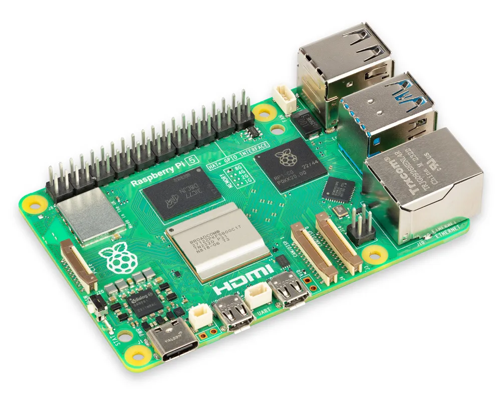 Completed Raspberry Pi project with custom PCB and optimized trace widths