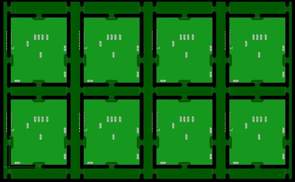 Sample PCB panel layout with spacing for beginner panelization