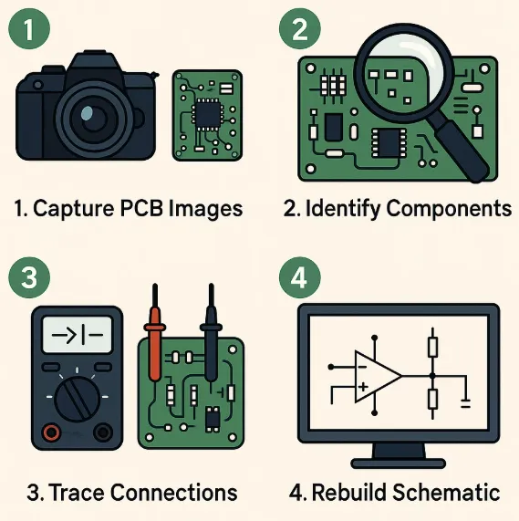 Reconstructed schematic of a digital signage PCB for reverse engineering study."