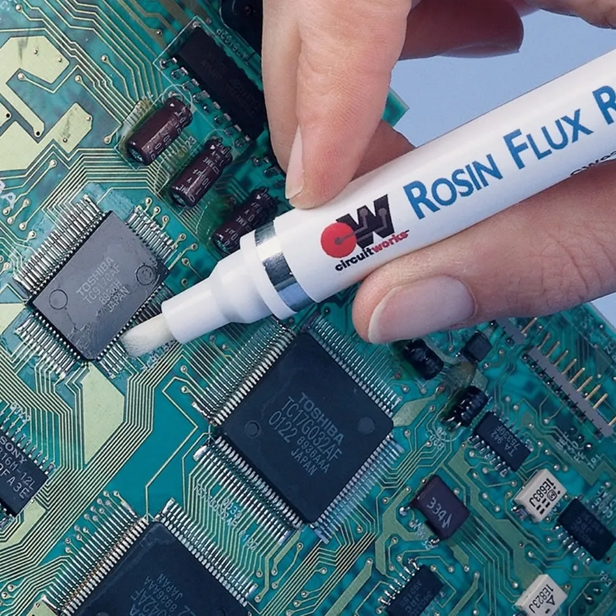 Different forms of rosin flux for soldering old electronics