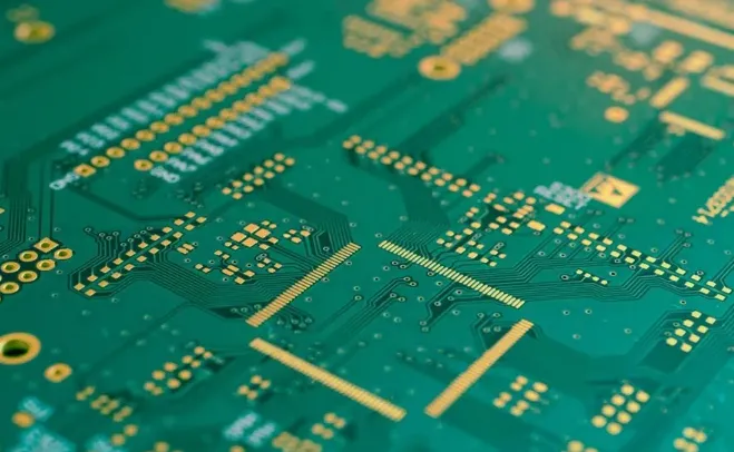 High-speed PCB with buried vias in a server application.
