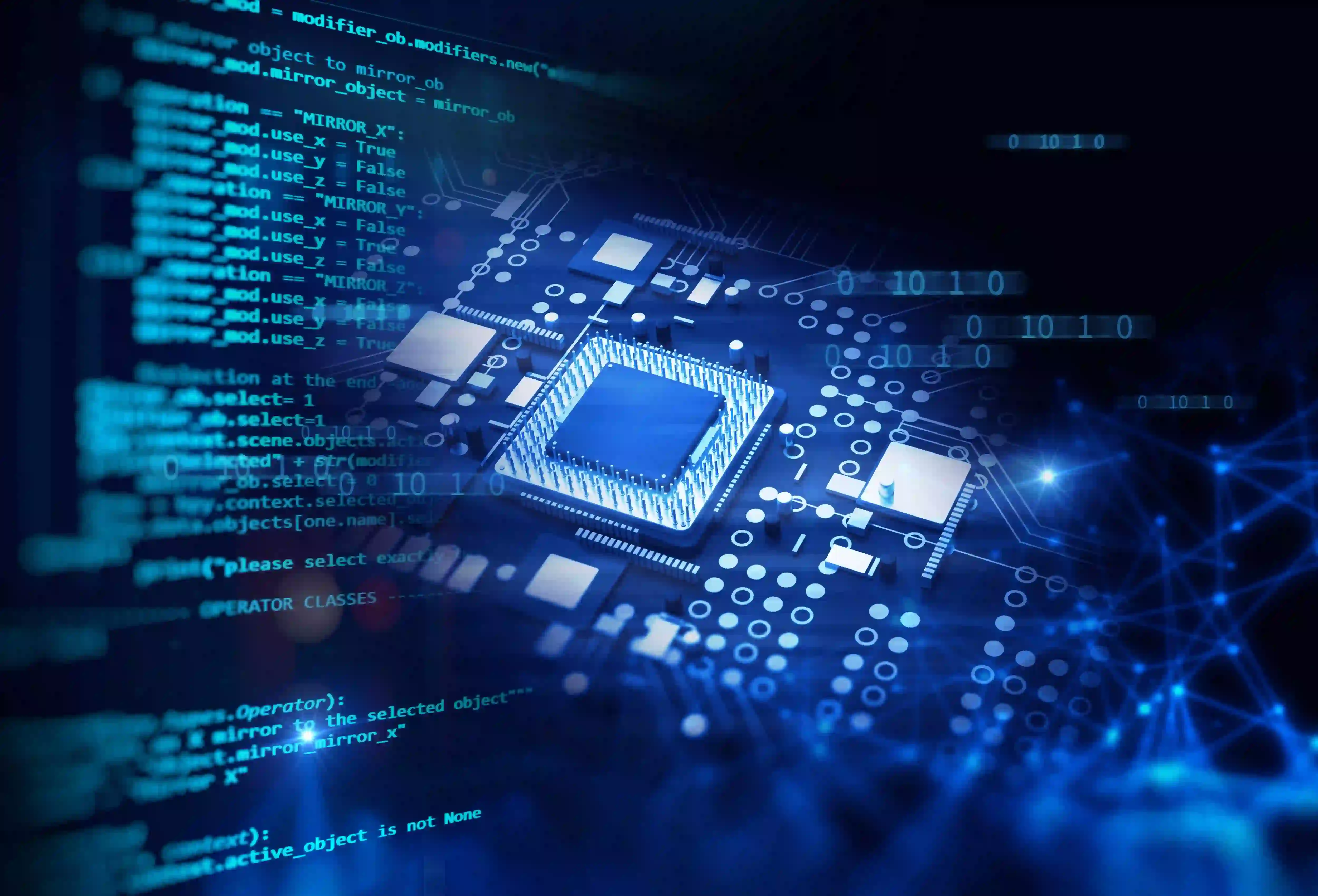 Futuristic 5G base station representing the future of telecommunication PCBs.