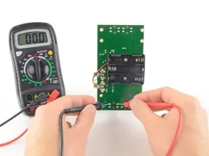 Multimeter Testing LED PCB