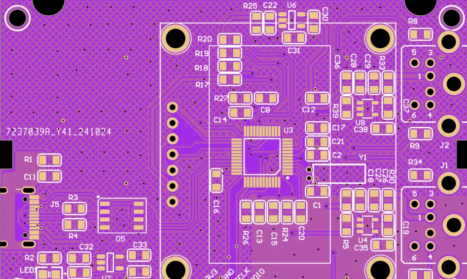 Bed-of-nails ICT fixture with probes contacting PCB test points.
