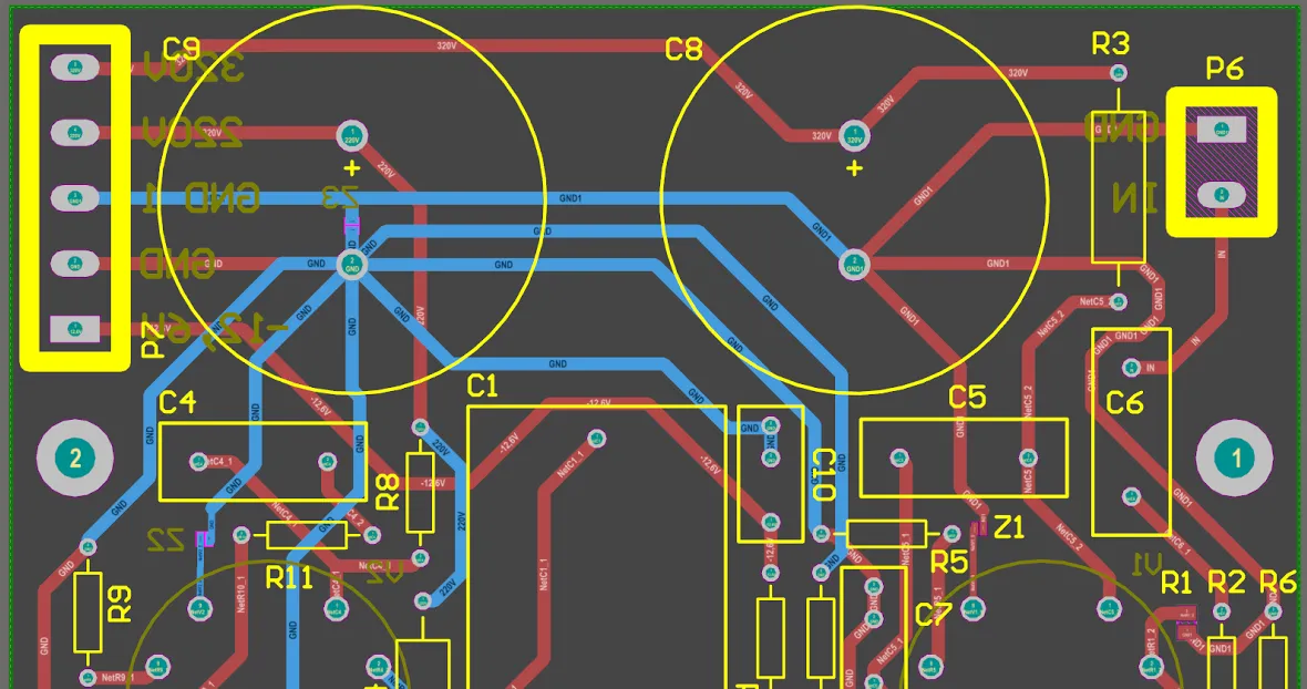 Noise reduction PCB layout with proper trace spacing