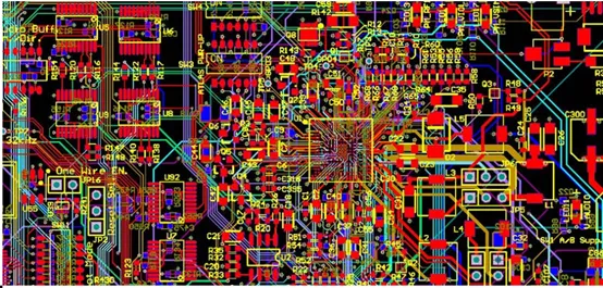 Routing traces on multiple layers in Altium Designer 6-layer PCB.