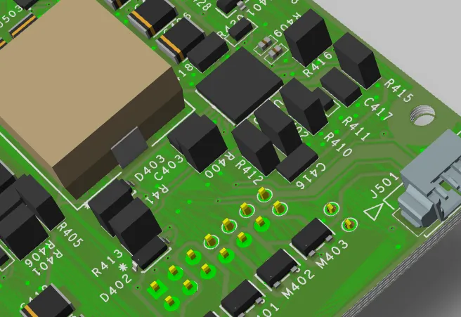 PCB with varying component heights