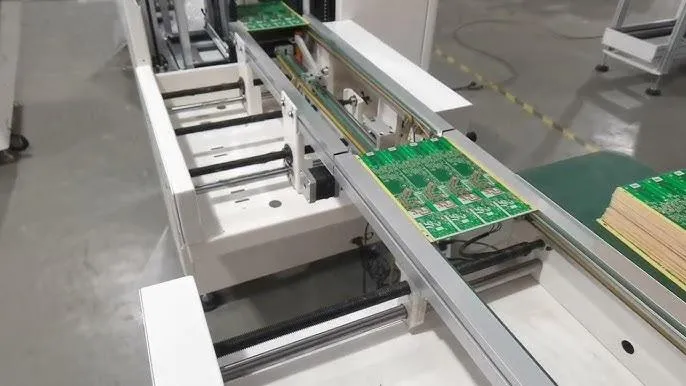SMT line automation with automatic PCB loader in operation