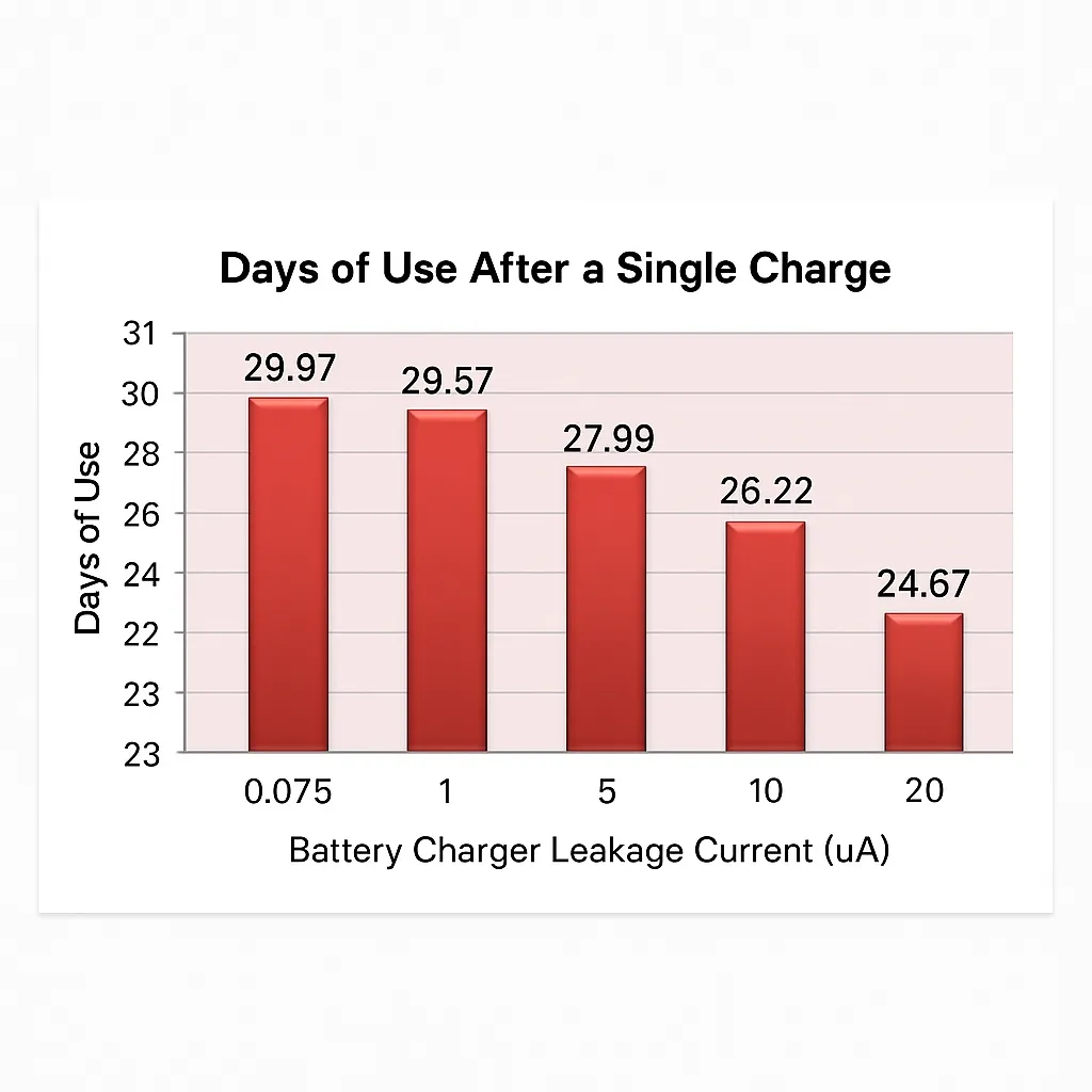 Effect of battery leakage current on wearable runtime