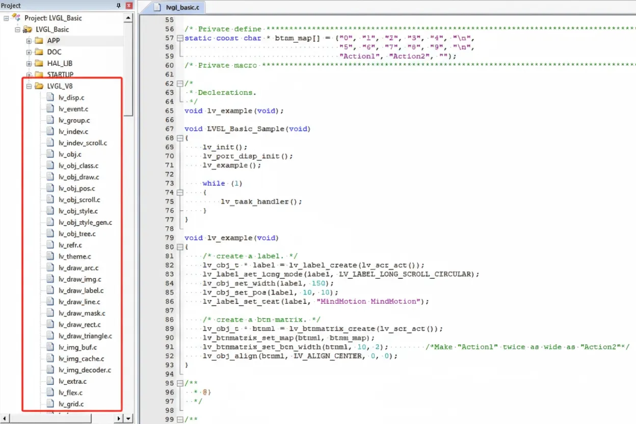 Add LVGL source files