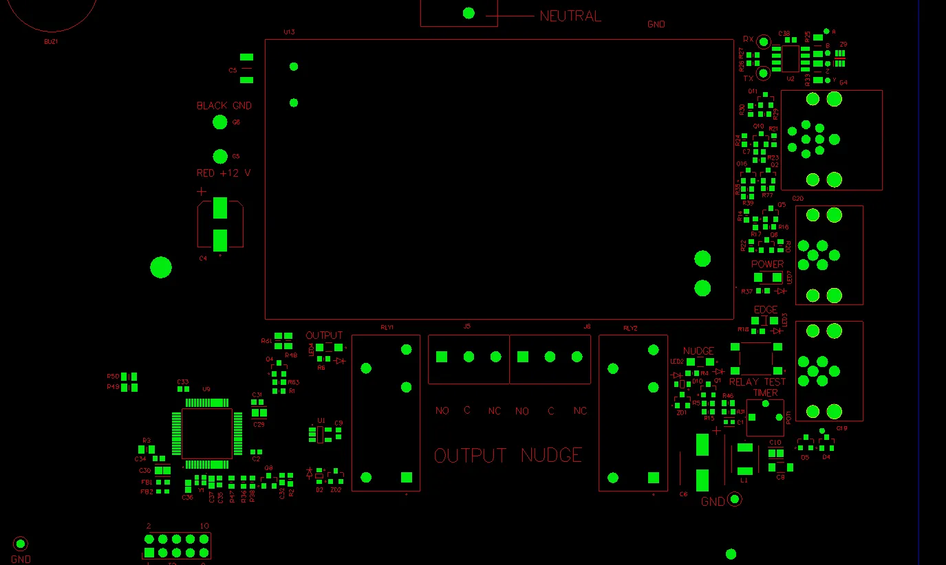 PCB design software displaying silkscreen layer preview for verification.
