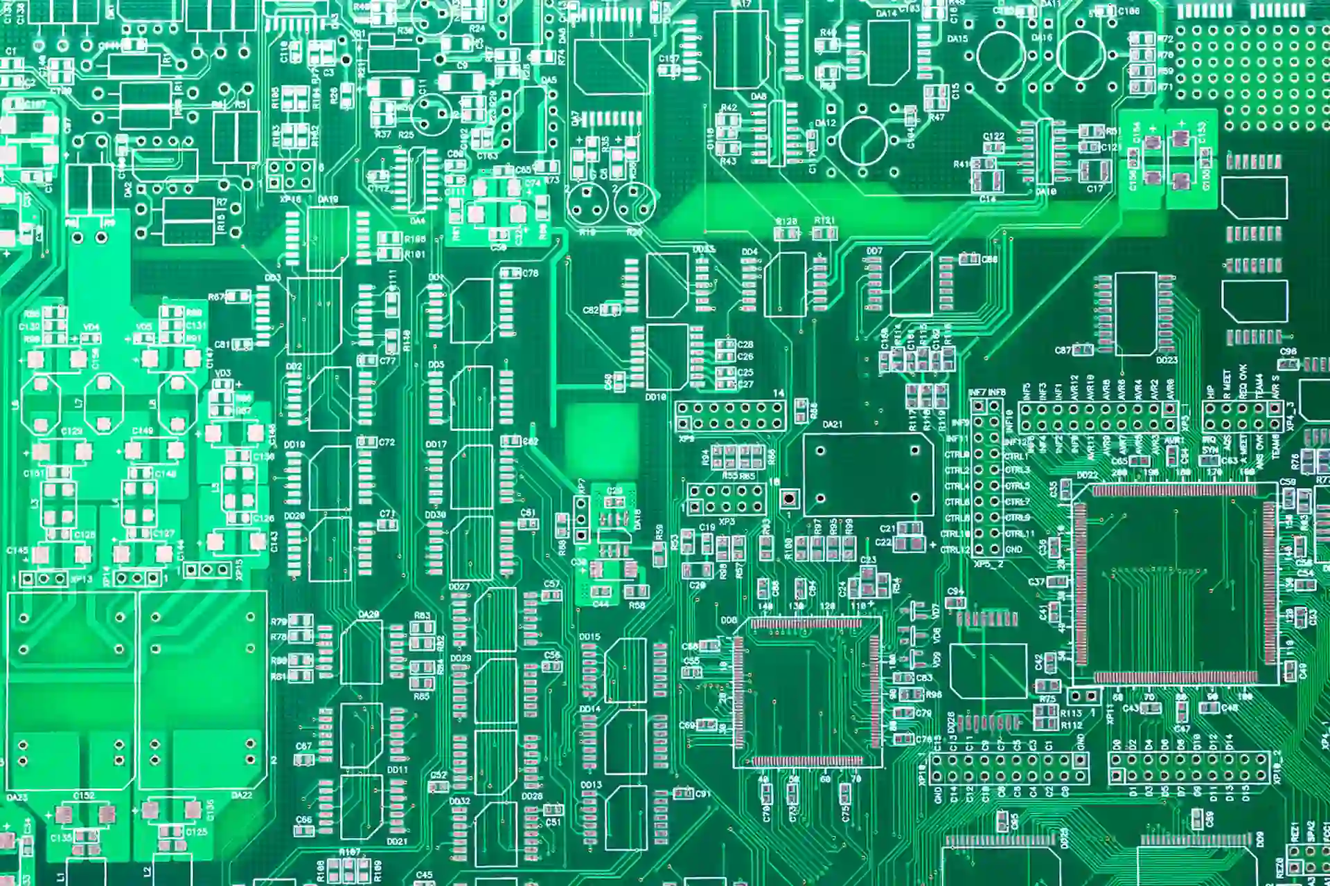 PCB with organized silkscreen reference designators for efficient assembly