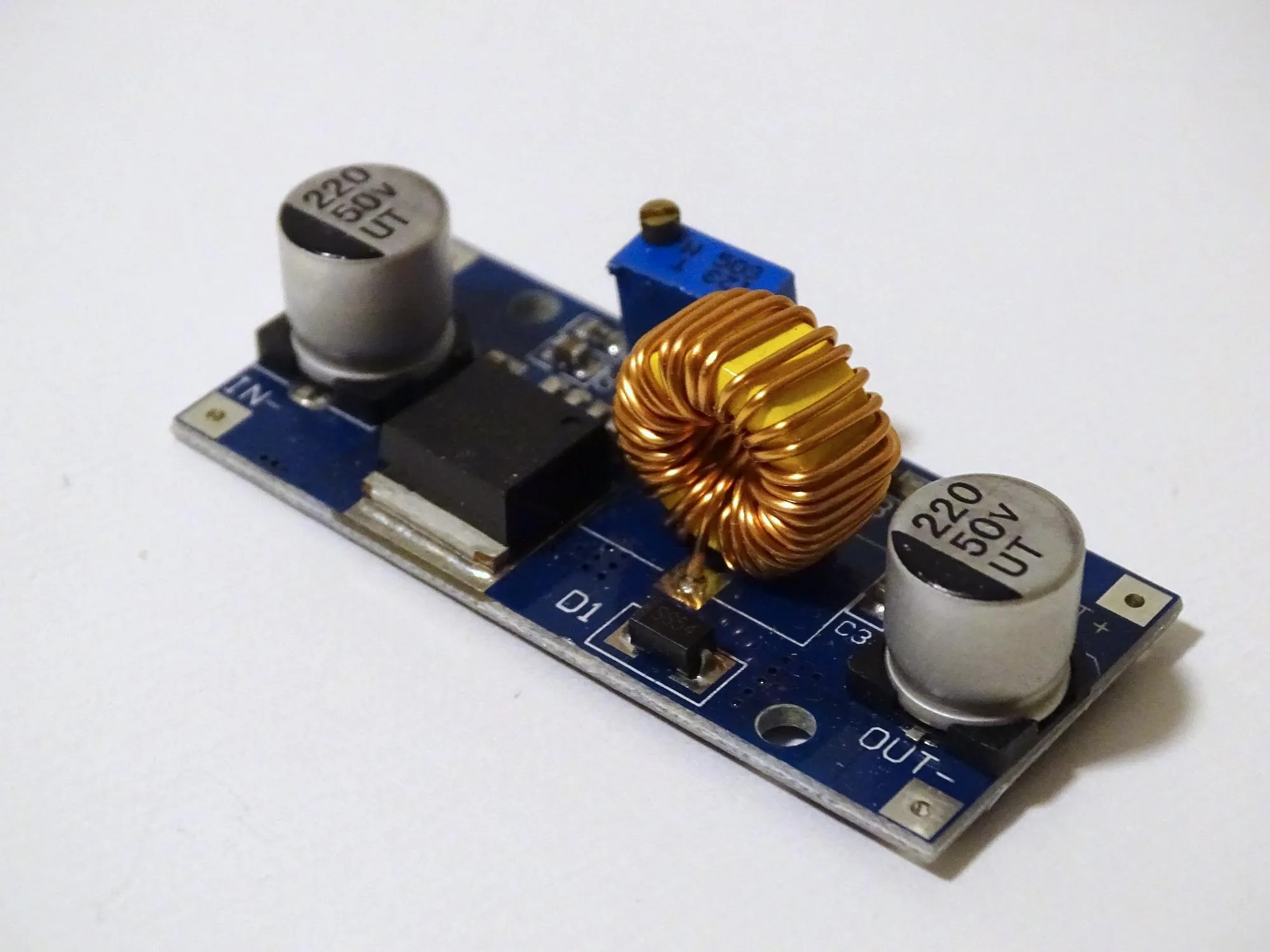 Finished PCB with heat sinks and thermal vias for optimal heat dissipation."