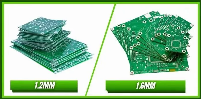 Comparison of different PCB thicknesses for design selection.