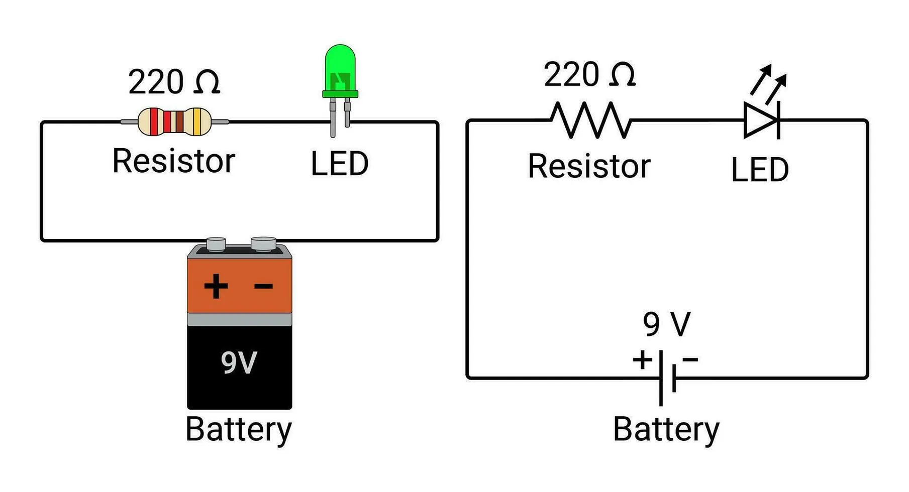Basic LED Circuit Schematic