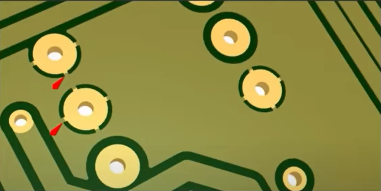 PCB design with wide traces and thermal reliefs for improved reliability