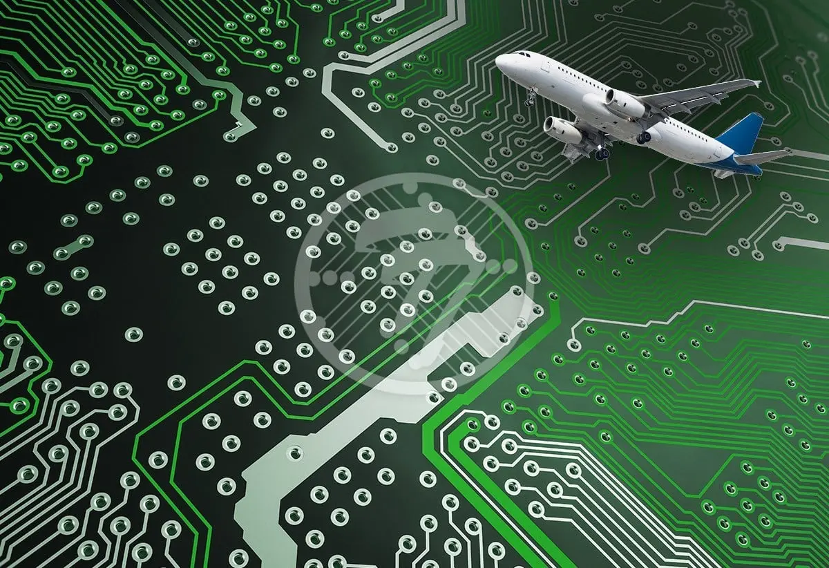 Aerospace PCB with thermal resistant solder mask for extreme conditions.
