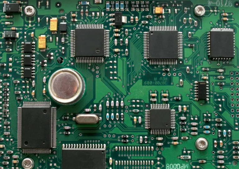 Elevator Control PCB with Key Components Labeled