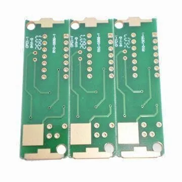 PCB with solder mask and exposed pads for soldering