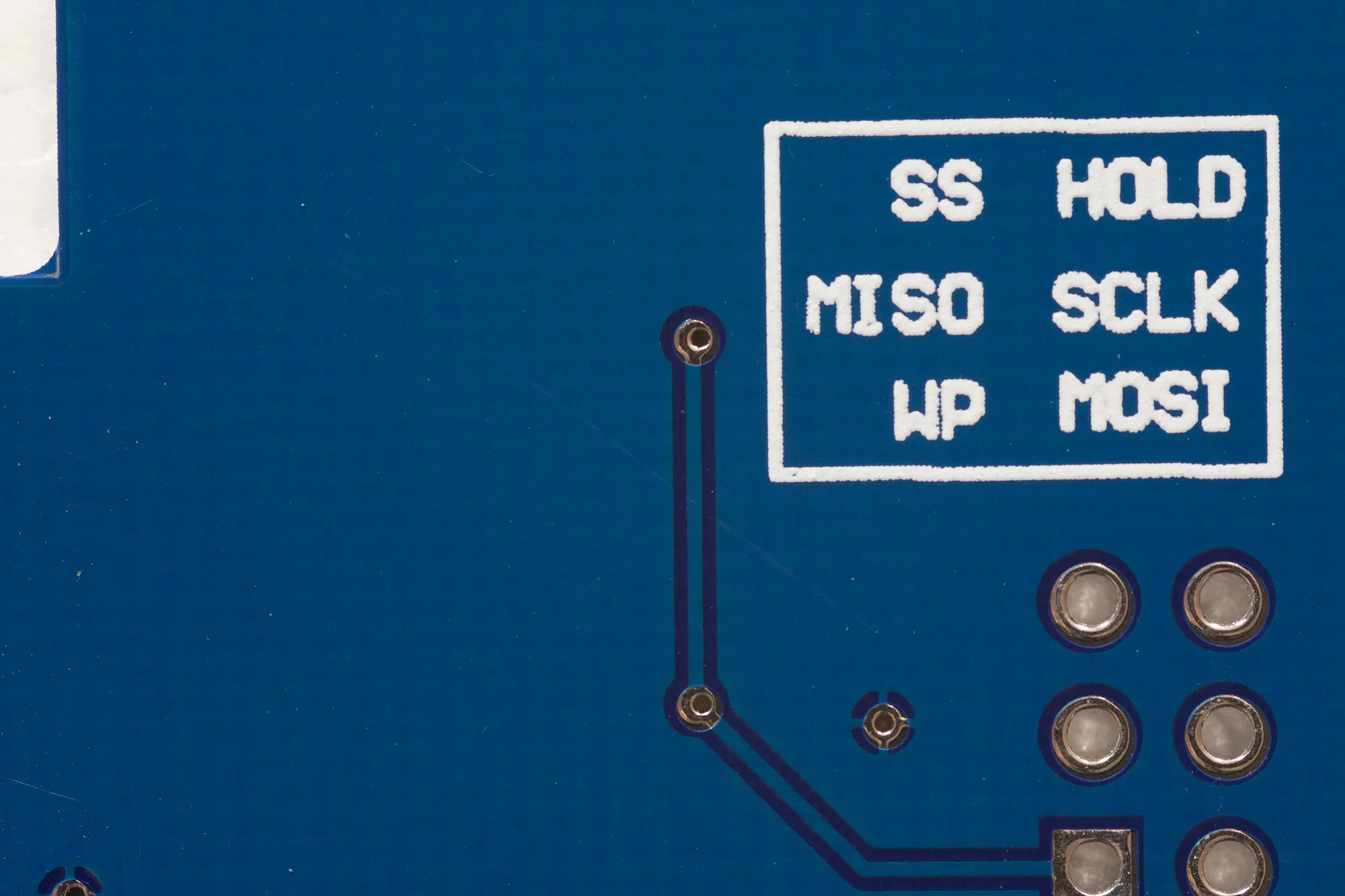 Blue solder mask PCB with high-contrast white silkscreen markings