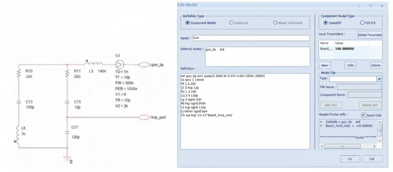 Default ESD gun model in software