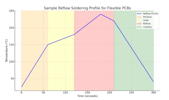 Reflow soldering profile for flexible PCB assembly