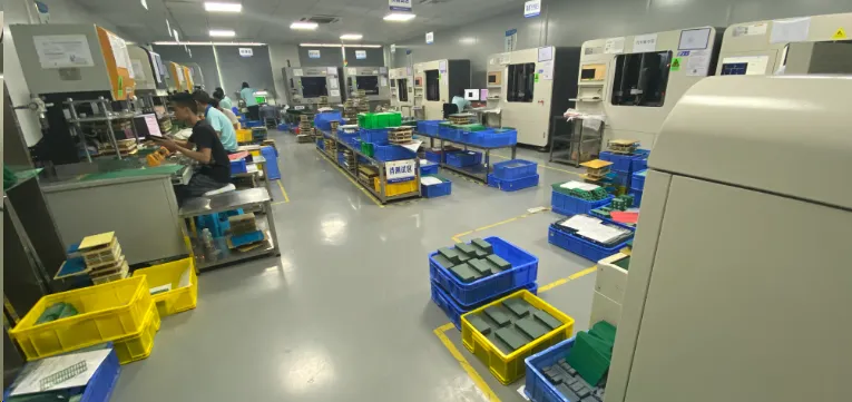 PCB testing equipment on a mass production line ensuring reliability.
