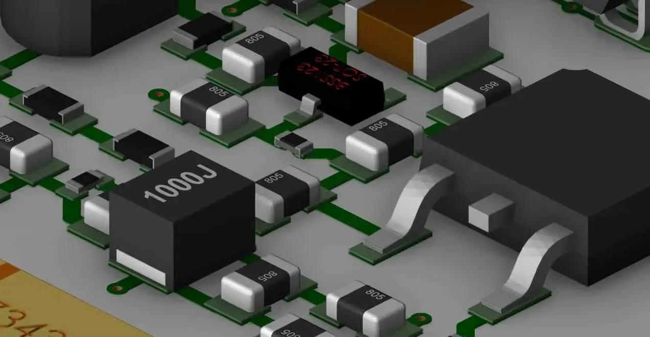 Balanced SMT component layout on double-sided PCB