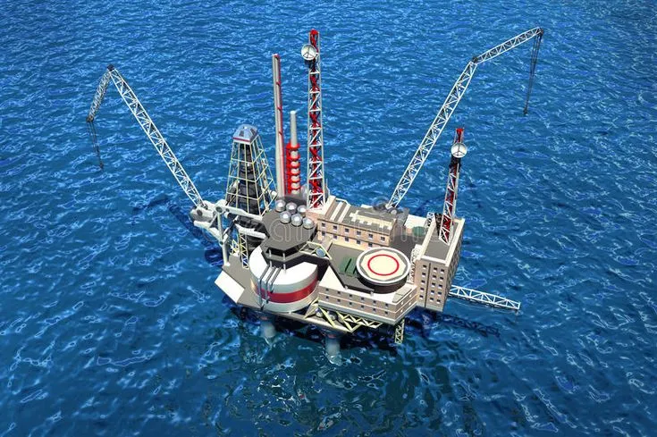Oil rig in harsh offshore environment highlighting need for ruggedized connectors