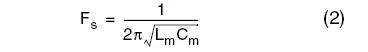 Series resonance frequency Fs expression