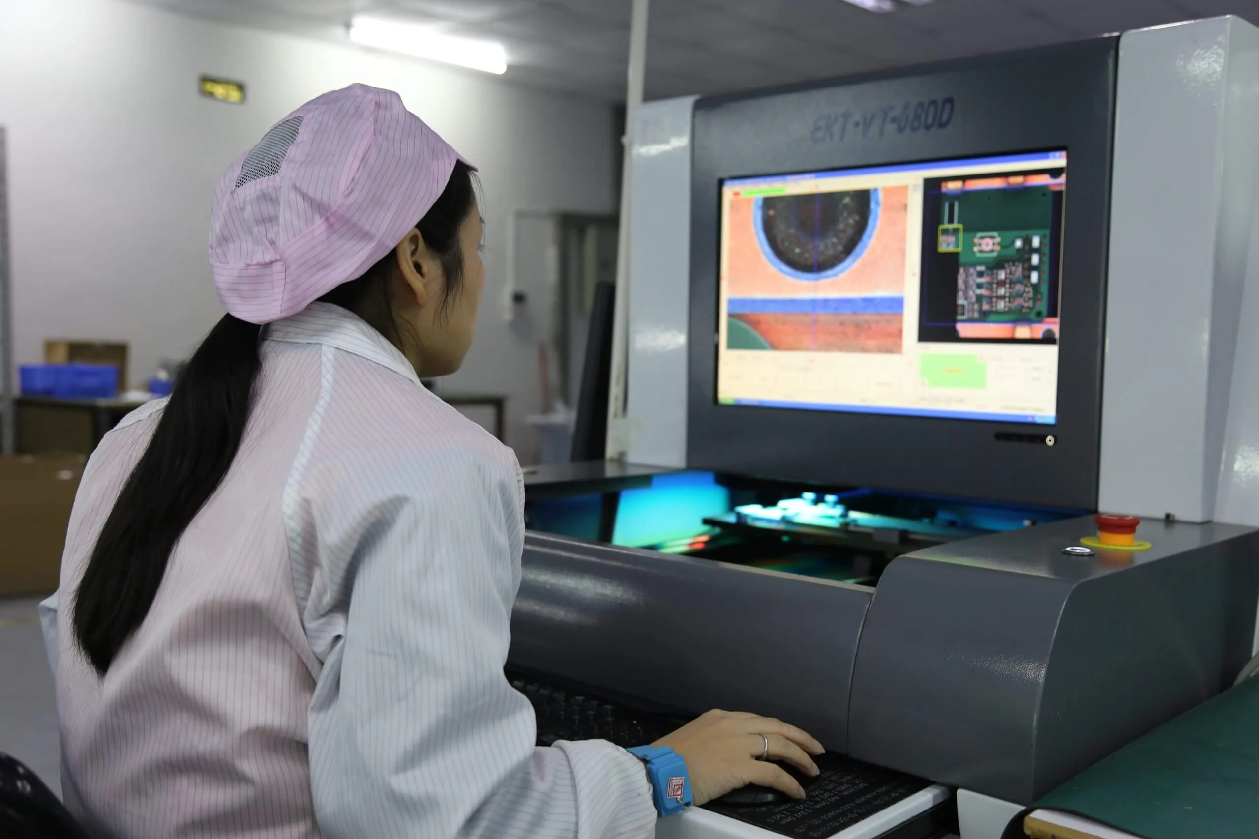 AOI lighting setup for PCB inspection