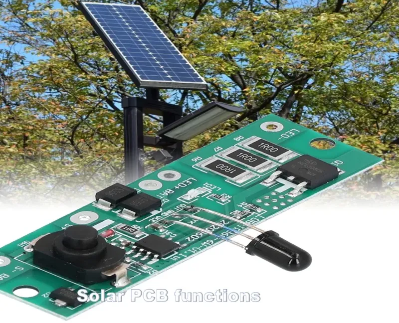 Solar PCB in a solar energy system showcasing assembly components