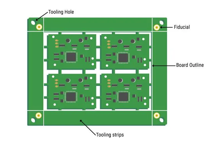 Panelized PCB layout with DFM for SMT manufacturing