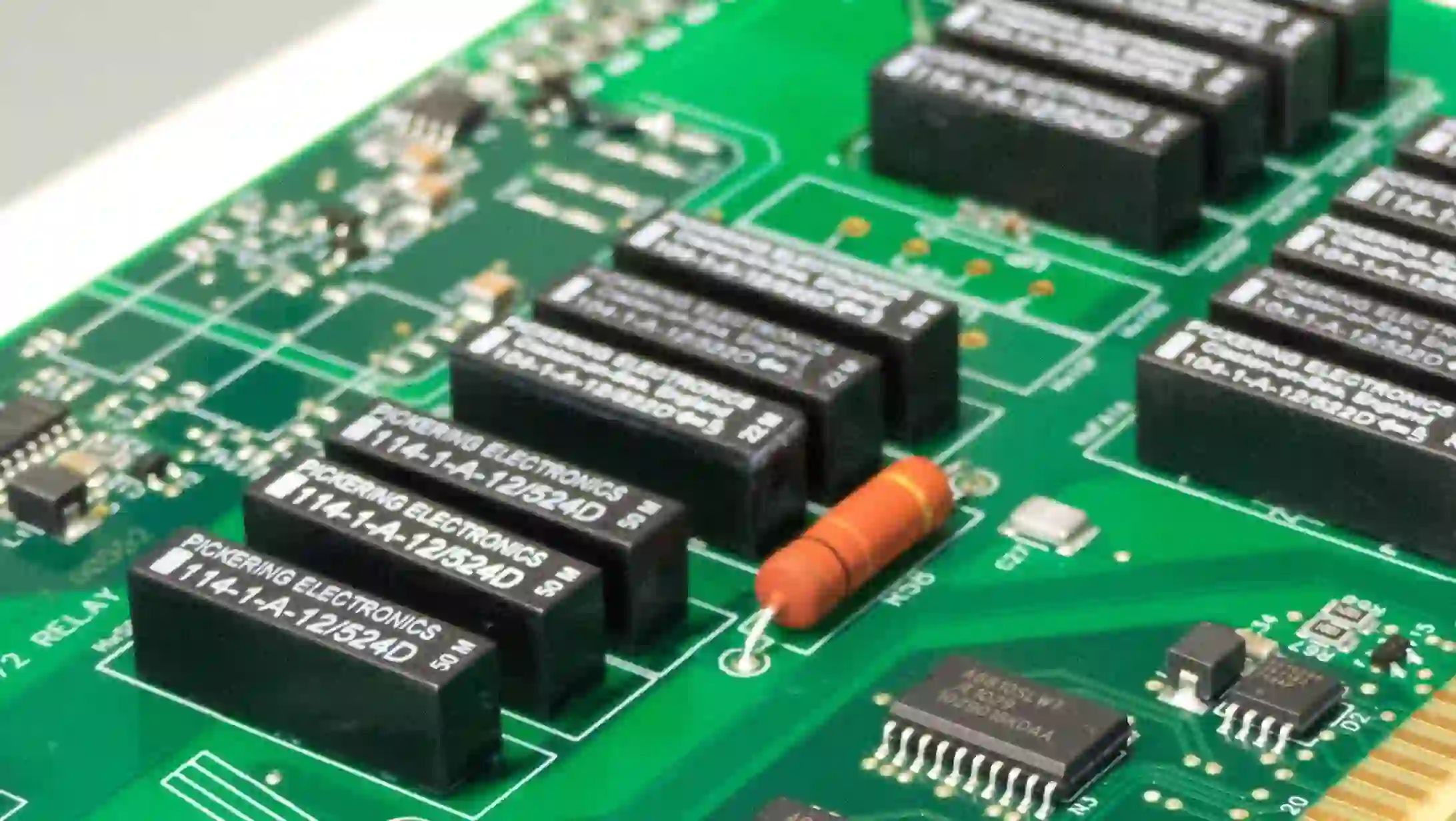 lead component mounted on PCB