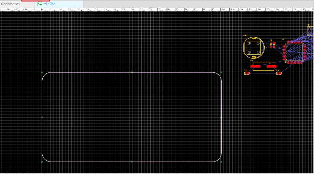 "Designing PCB form factor using easy PCB software."