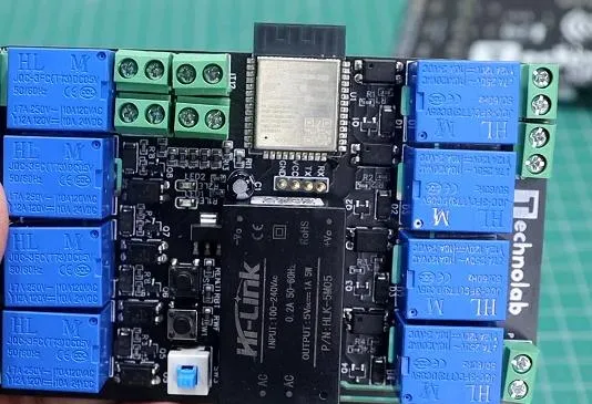 Custom PCB for smart home automation with labeled components