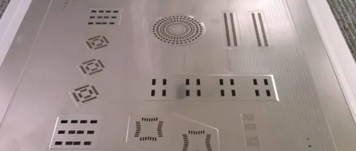 "Step stencil design for mixed component PCB outline solder paste application."