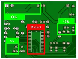 Cross-section of a PCB showing hidden internal flaws like voids and delamination.