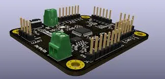 KiCad 3D visualization of FR-4 PCB design