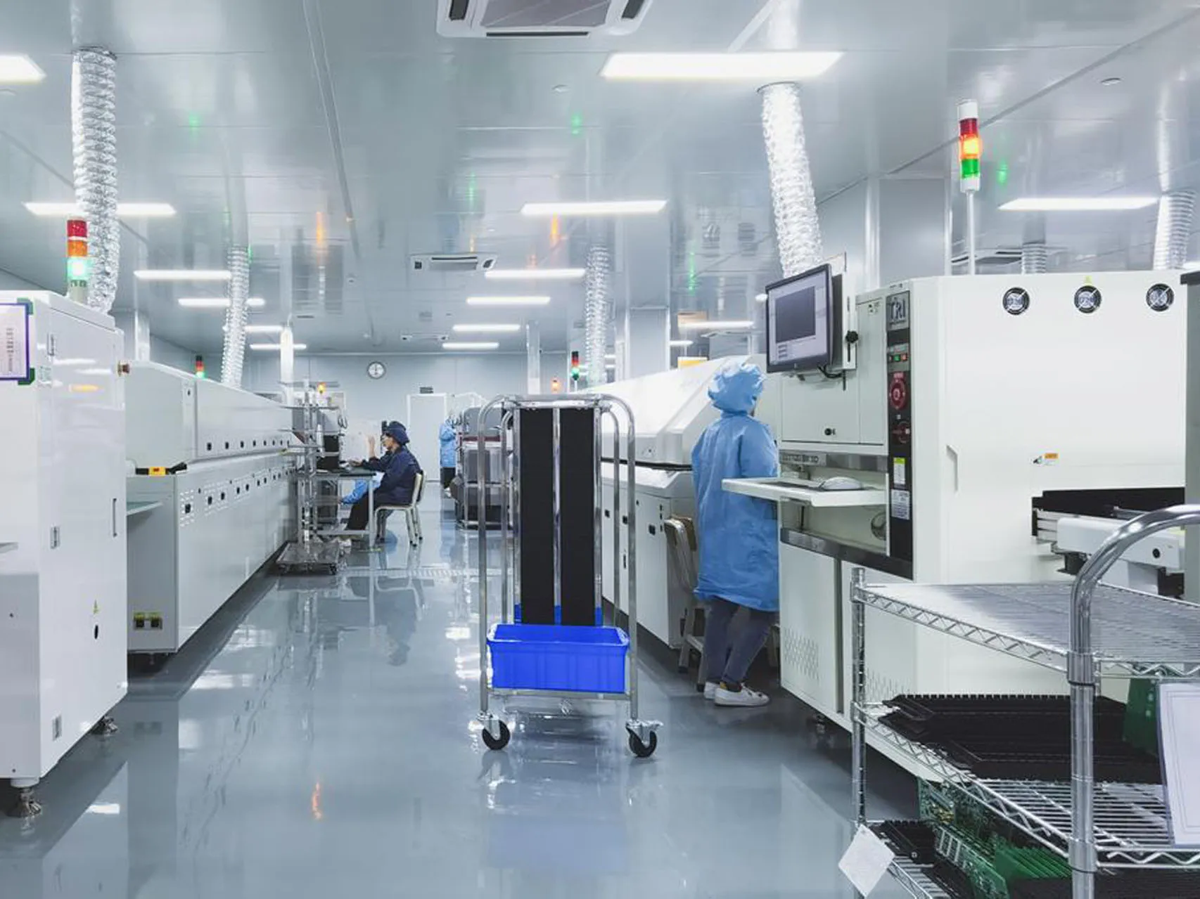 Automated PCB assembly line for high-volume production