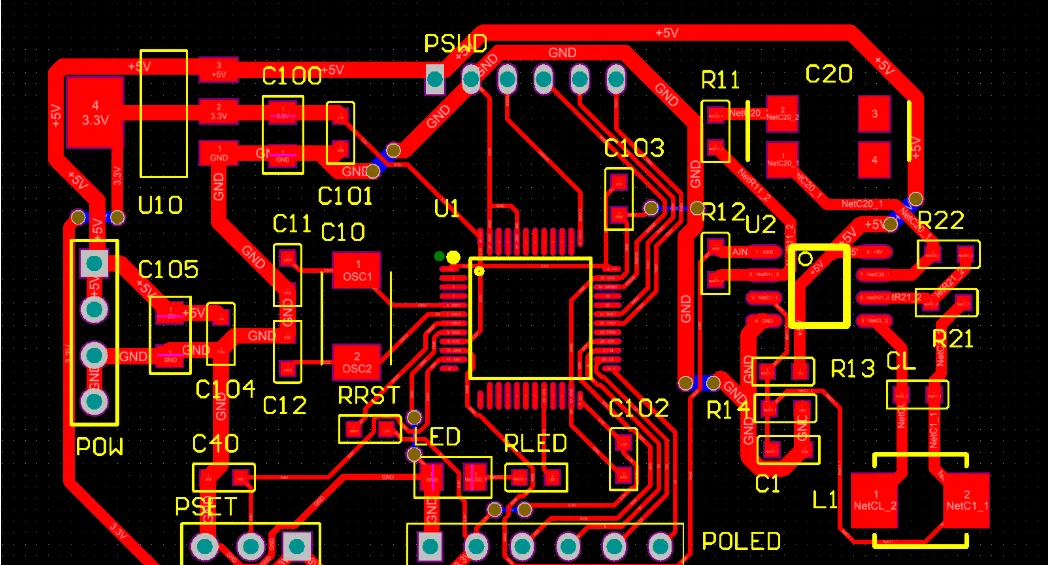 Suggested Image Placement: Place an image here showing a simple single-layer PCB with labeled components for an IoT sensor. ALT Text: "Single-layer PCB design for IoT sensor with labeled components."